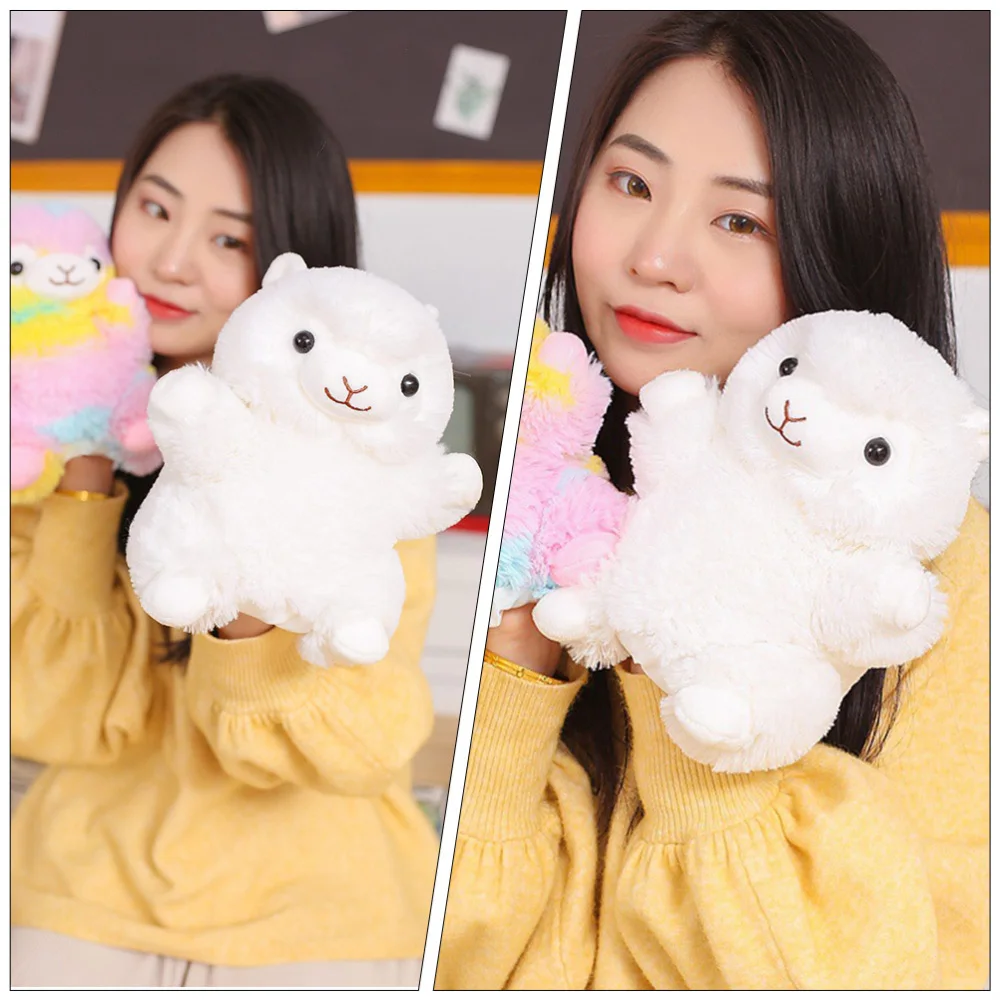 

1Pc Plush Alpaca Doll Hand Puppet Plush Doll Storytelling Plaything