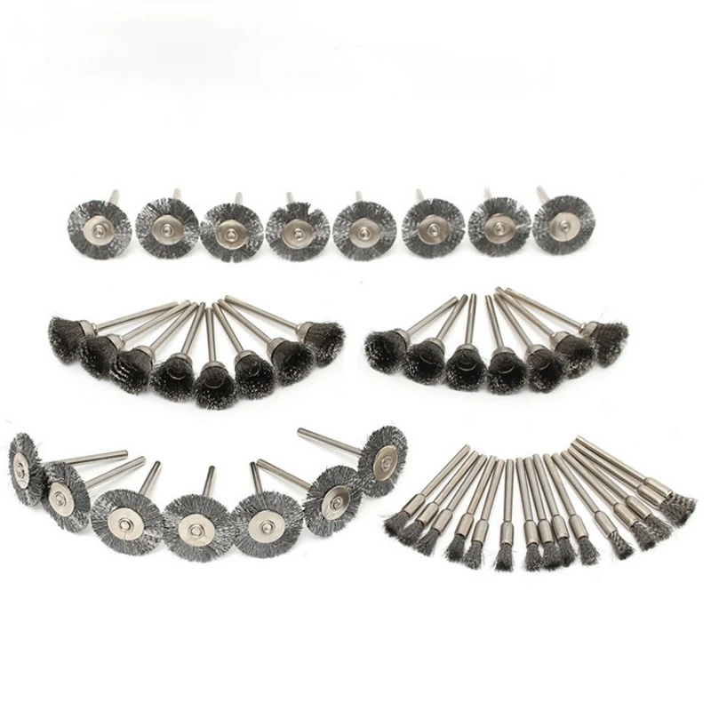 

45pcs Dremel Accessories Stainless Steel Wire Wheel Brushes Set Kit for Mini Drill Rotary Tools Polishing Dremel Brush Dropship
