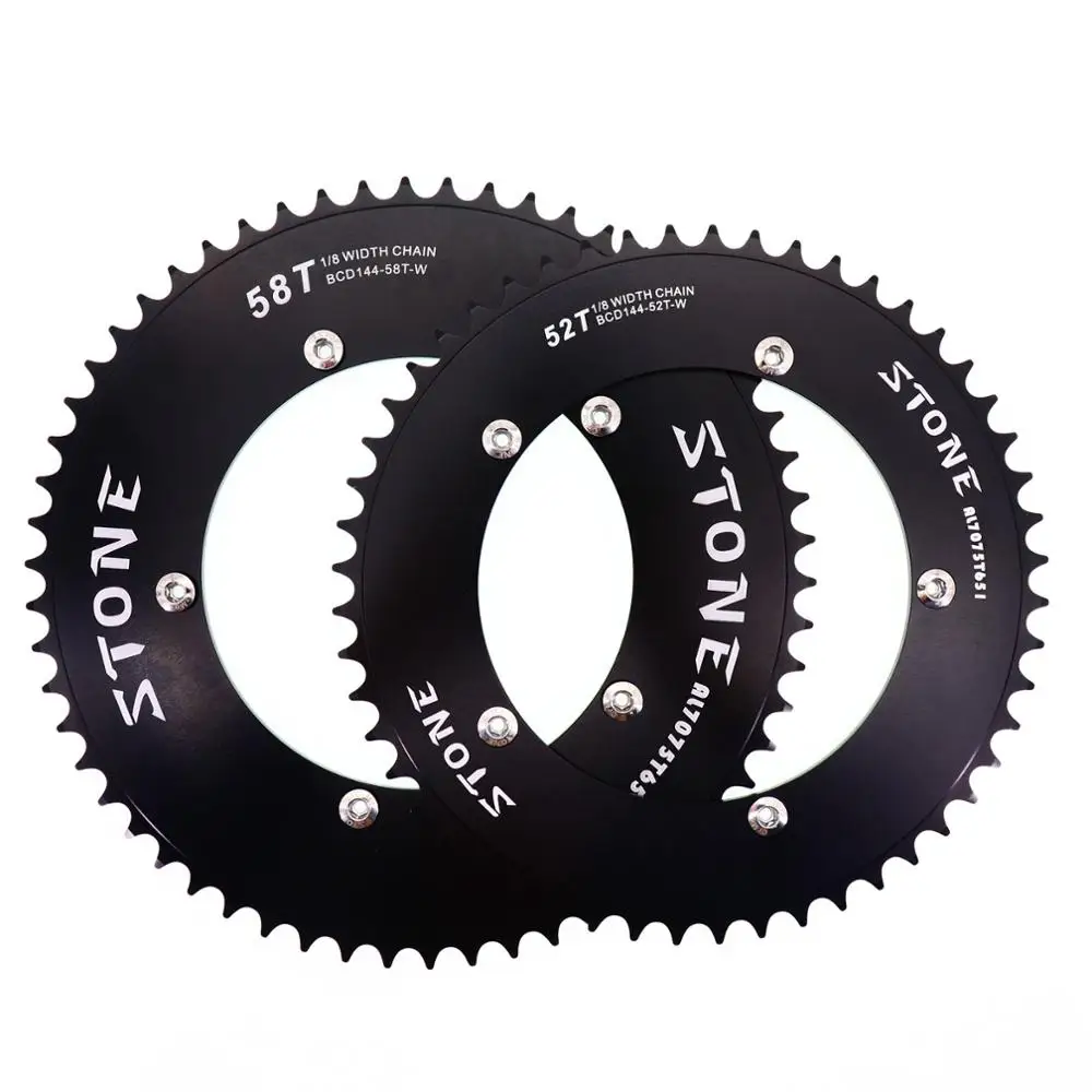 Stone 144 BCD Aero Chainring Fixed Gear Track Bike Fixie Round 42T 46T 47T 48T 50T 52t 54 57t 58t 59 60t tooth 144bcd ChainWheel