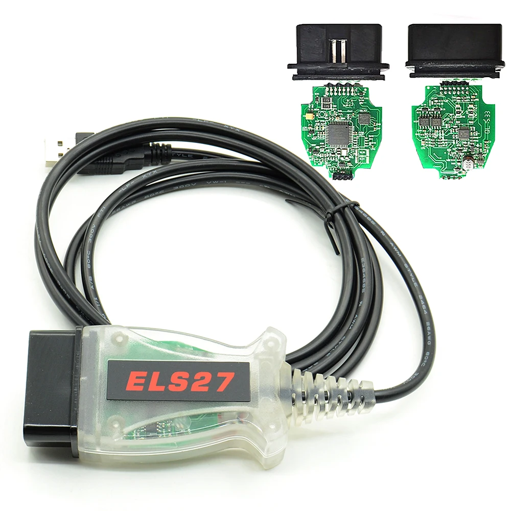 Новейший ELS27 сканер ELS 27 зеленый PCB FTDI чип + PIC24HJ128GP Диагностический кабель