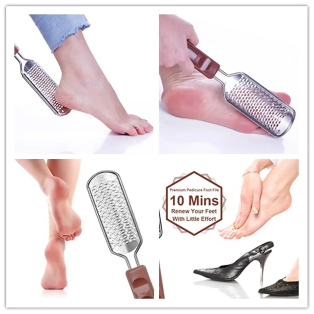 

MAKARTT Stainless Steel Coarse Callus Remover Foot File Blade Replaceable Pedicure Rasp Cuticle Cutter Tool Big Holes