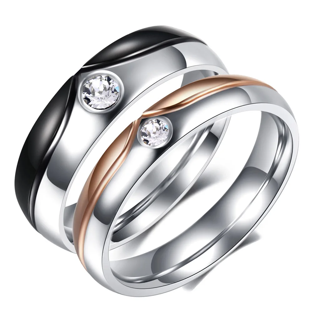 

VIMIO New Simple Fashion Hot Sale Men and Women Titanium Steel Smooth Couple Tail Ring Ring Stainless Steel Ring
