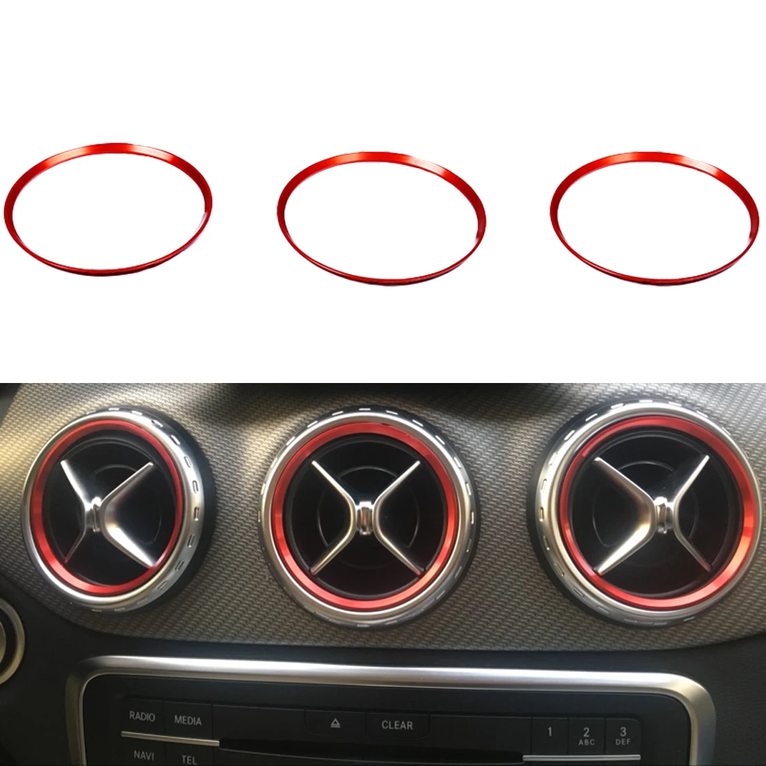 

Dewtreetali для Mercedes Benz A/B/GLA CLA класса алюминиевый сплав воздуха наклейка на розетку кондиционер воздуха на выходе декоративное кольцо