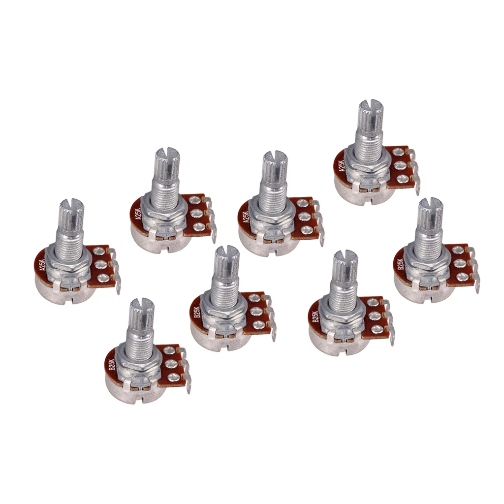 MagiDeal 25K 18mm Long Split Shaft Potentiometer Fine Spline for Guitar/Bass | Спорт и развлечения