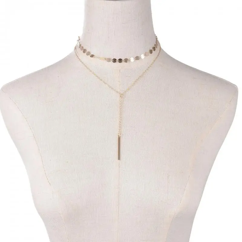 2020 популярное Модное Новое ожерелье для девушек с пайетками подвесной стержень