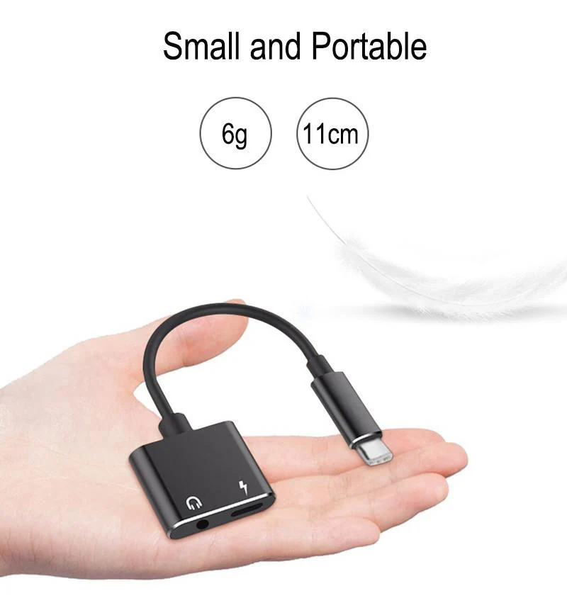 New 2 in 1 USB Type C To 3.5mm Earphone Jack Adapter for huawei Xiaomi Aux Audio Cable Headphone Charger Charging USB-C Convert | Мобильные