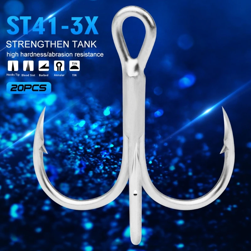 

20 Pcs Fishing Hooks High-Carbon Steel Super Sharp 2# 4# 6# 8# 10# High Strength Fishhook Tackle