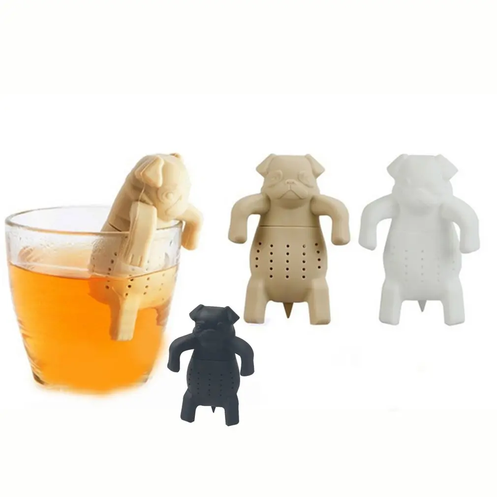 Собака мопс Форма Чай заварки с отрывными листами в гранулах фильтр для