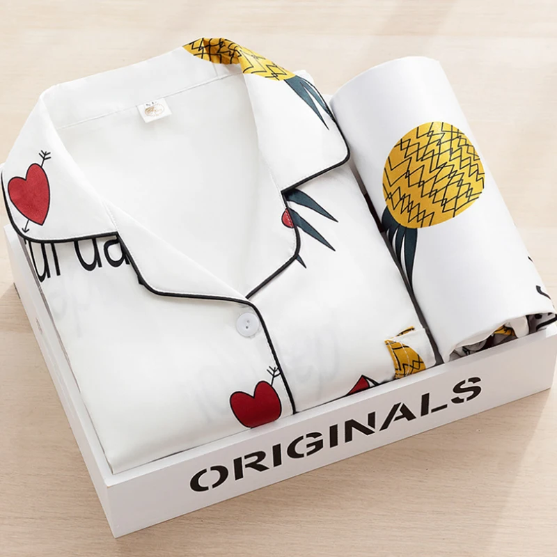 2021 Летний Шелковый Атласный пижамный комплект женская одежда для сна с длинным