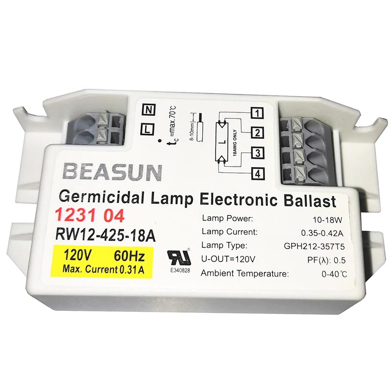 RW12 425 18 18A BEASUN 120V 230V 14 17W бактерицидная УФ лампа электронные балласты для лампы GPH287