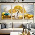 Абстрактная живопись, золотое дерево, лось, пейзаж, холст, плакат, современное настенное искусство, светильник, роскошное украшение для гостиной, картина