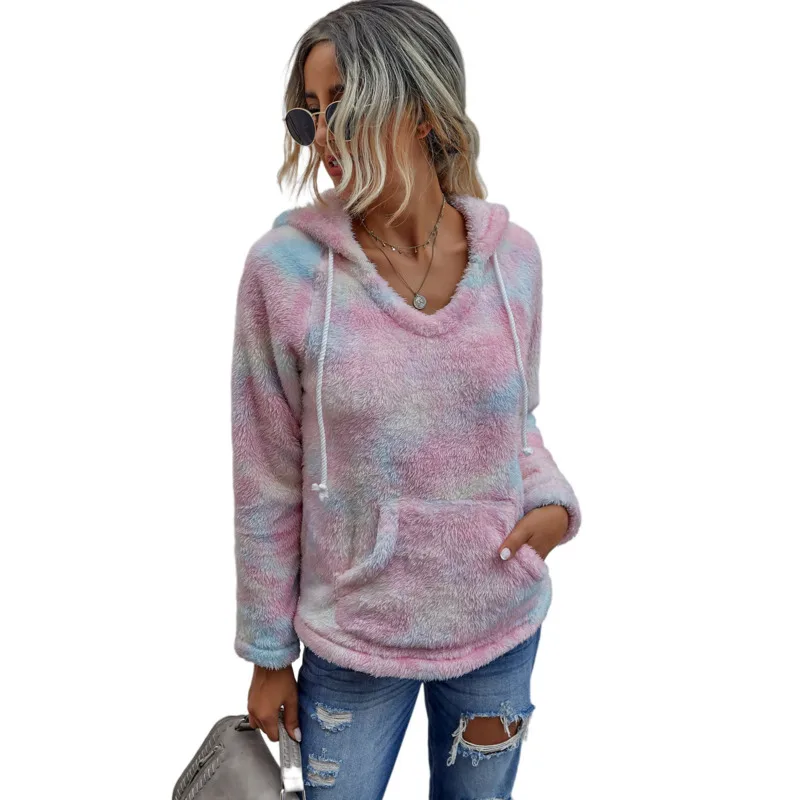 

Женская Толстовка Harajuku с завязками, Флисовая теплая мягкая толстовка с длинными рукавами и карманами Moletom Tumblr Rz *