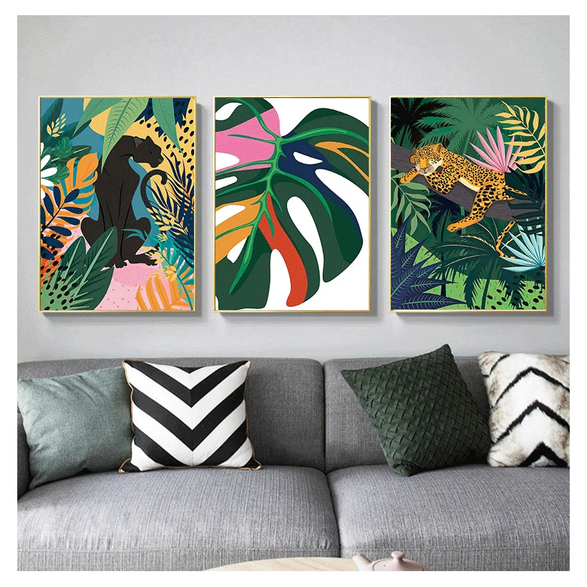 Плакаты и принты монстера лист холст картина настенные картины для гостиной