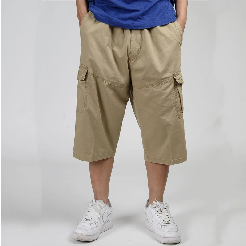 

Large Size 2021 Summer Men's Cargo Shorts Multi Pocket Military Zipper Baggy Sweat Short Male Khaki Gray Tactical Shorts 5XL 6XL