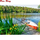 Полностью квадратнаякруглая дрель 5D DIY Алмазная картина 