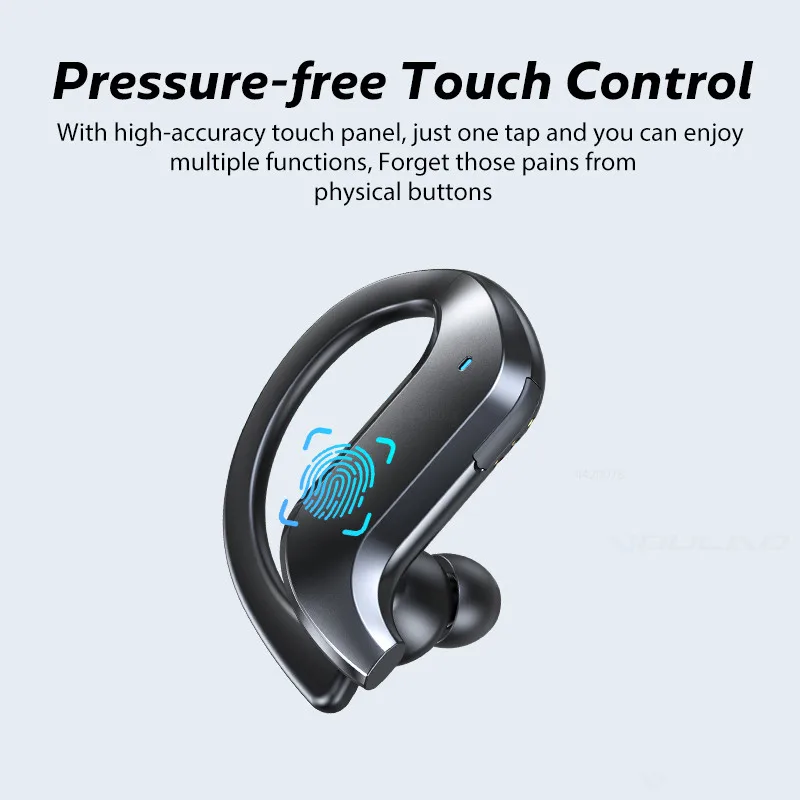 md03 tws wireless bluetooth headphones stable ear hook touch control digital display for oppo huawei iphone xiaomi sport earbuds free global shipping