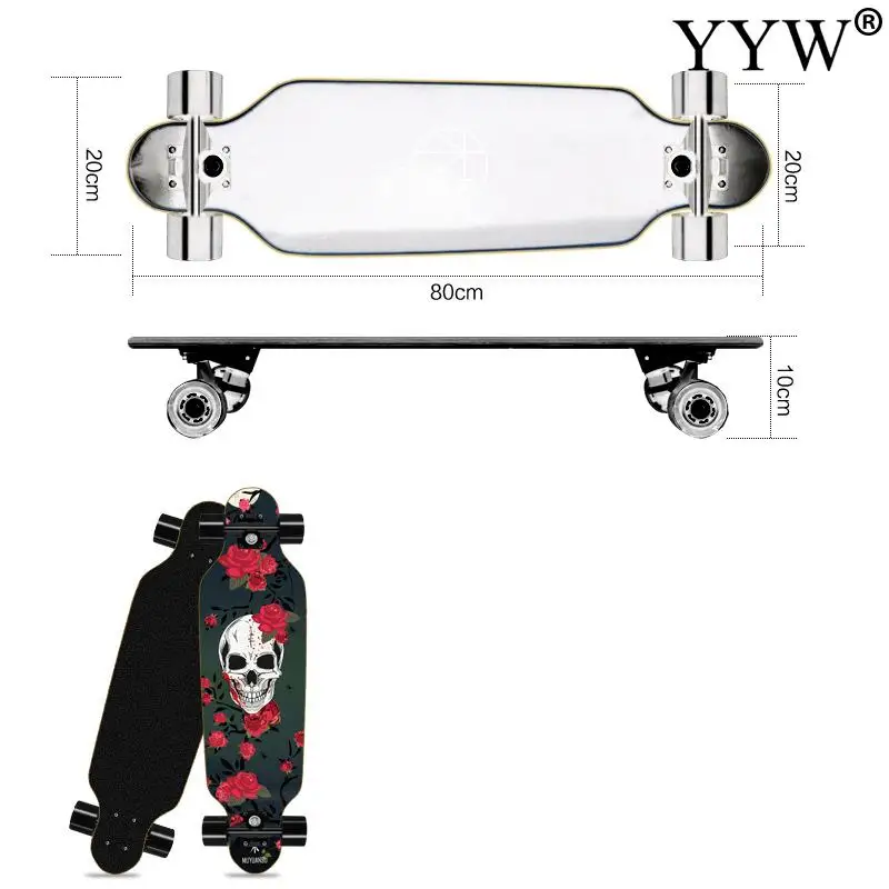 Скейтборд для взрослых Лонгборд Алюминиевый Грузовик картонная коробка Череп