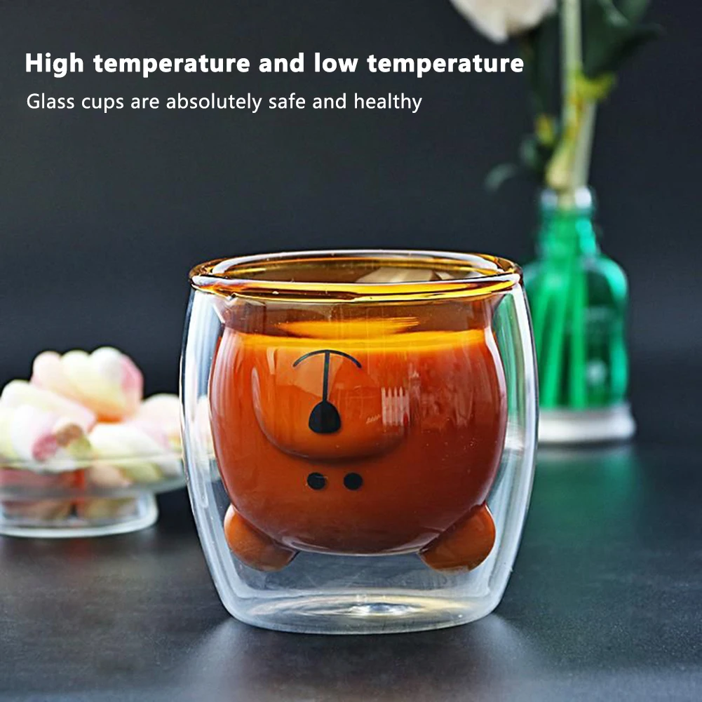 Термостойкие двойными стенками Стекло Кубок кружки боросиликатного 2-х слойный