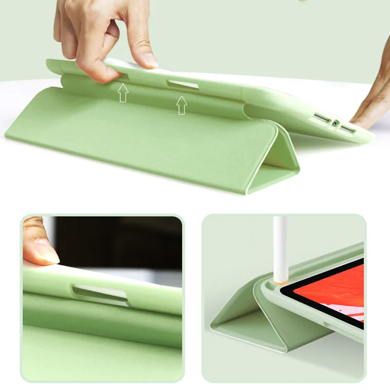 

Case For iPad Pro 11 12.9 2021 With Pencil Holder Secure Magnetic Smart Cove For iPad 10.2 10.5 9.7 10.9 Case Air 4 3 2 Mini 5
