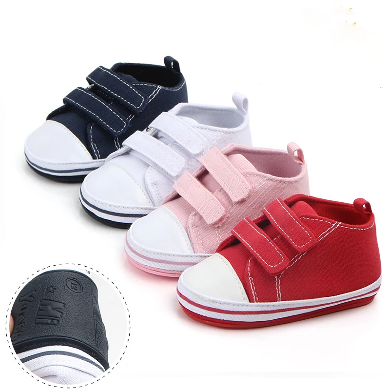 

New Double row Velcro Classic Casual Canvas Baby Shoes Newborn Sports Sneakers First Walkers Kids Booties Children Moccasins