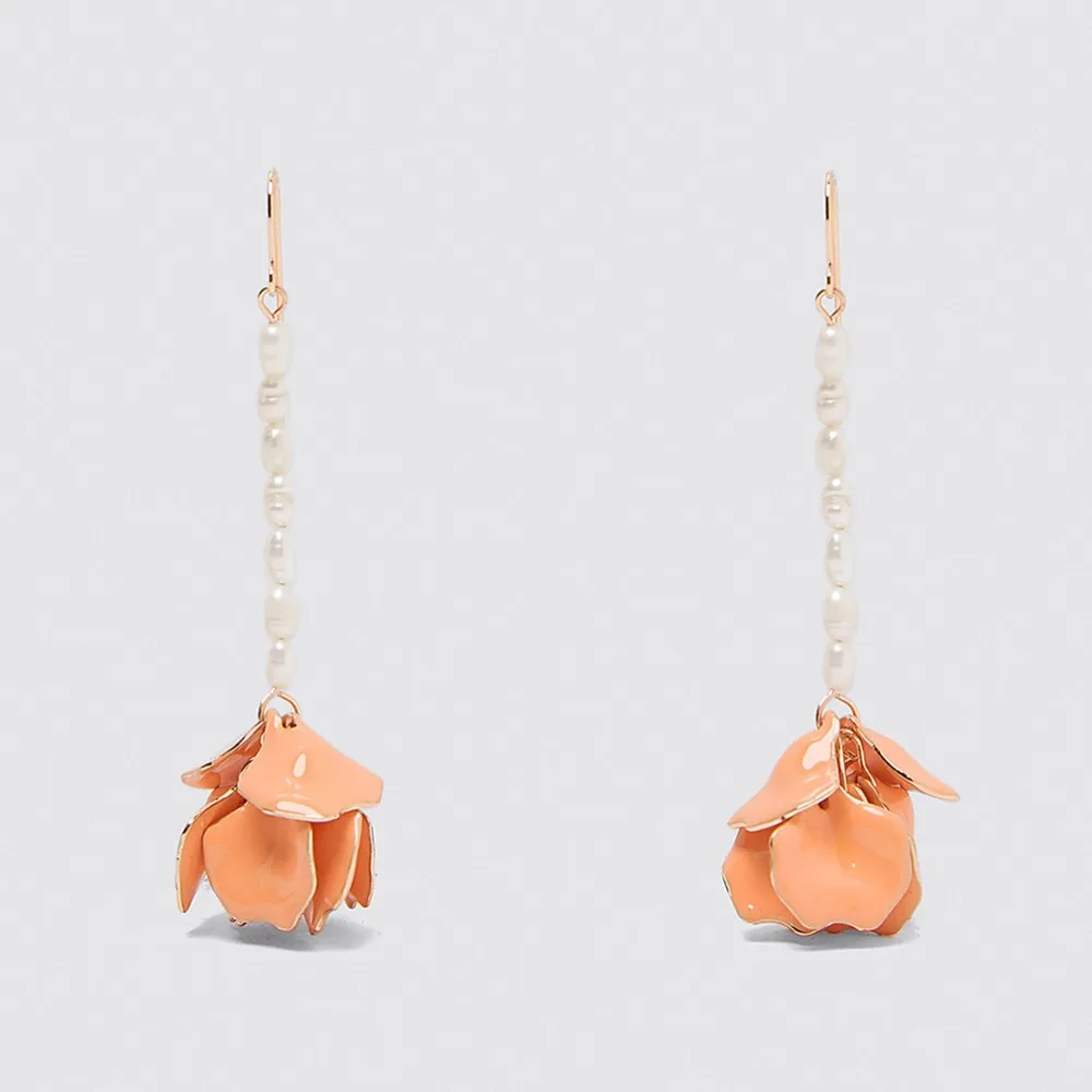 Trendy Glass Crystal Flower Za Earrings for Women Fashion Simple Statement Elegant Dangle Wedding Party Birthday Gifts | Украшения и