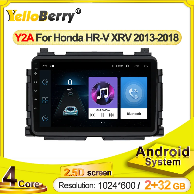 Автомагнитола 1024*600P Android 9 0 2 + 32 ГБ GPS для HONDA XRV Vezel HRV 2013 ~ 2018 мультимедиа bluetooth IPS