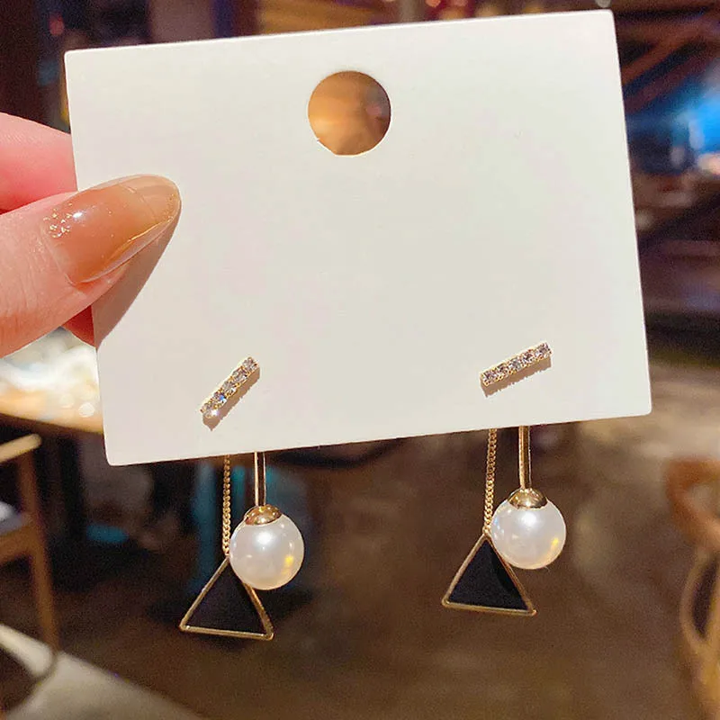 

2021 Korean New Pearl Earrings Female Long Style High-end Earring for Women Girls Trend Delicate Jewelry Accessories Gifts