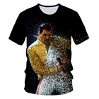 Футболка Queen с 3D принтом, уличная одежда рок-группы, певец, Фредди Меркурий, модные мужские и женские футболки с круглым вырезом, в стиле Харадзюку, блузки, плащ