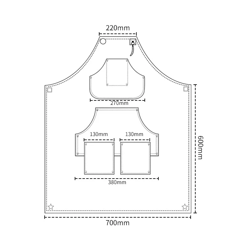 Регулируемый высококачественный джинсовый фартук ручной работы с карманами на
