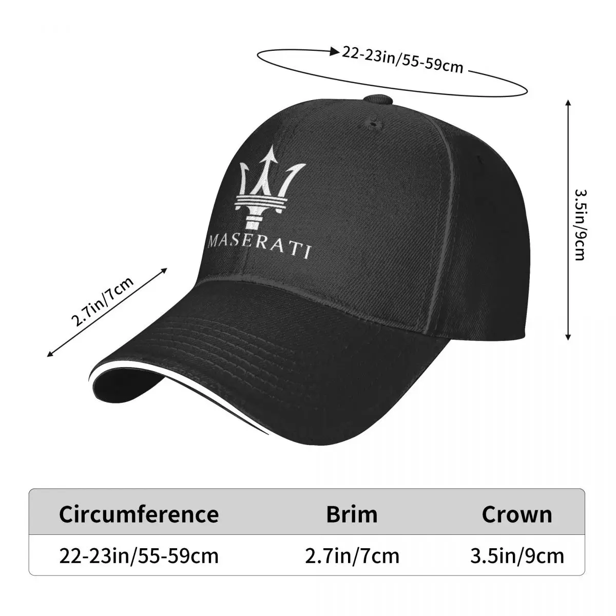 

Maserati Men's New Baseball Cap Fashion Sun Hats Caps for Men and Women