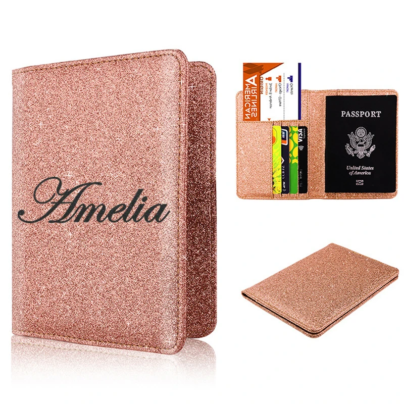Обложка для паспорта Женская элегантная розовая с яркой поверхностью | Багаж и