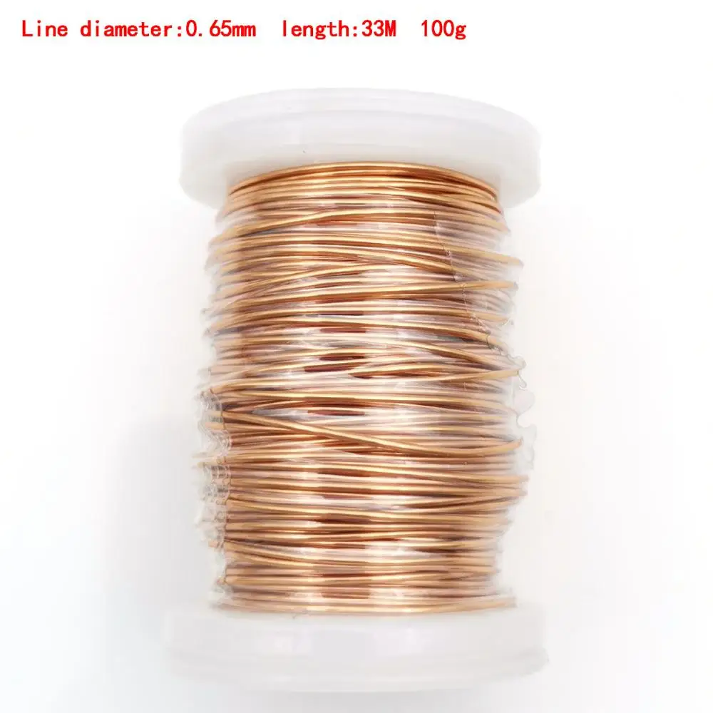 0.65mm 0,1 мм 0,2 мм 0,4 мм 0,5 мм 1 мм 1,3 мм медный провод Магнитный провод эмалированный медный обмоточный провод катушка медный провод обмоточный провод вес 100 г - Цвет: 0.65mm