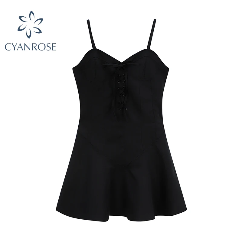 

Женское платье на бретелях-спагетти Harakuju, привлекательное милое летнее платье 2021, корейское Ins популярное платье с высокой талией и V-образн...