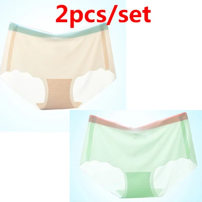 2pcs Color 7 2 шт./лот сексуальные трусики женское нижнее белье бесшовные трусики женские дышащие комфортные трусики женское нижнее белье - Цвет: 2pcs Color 7