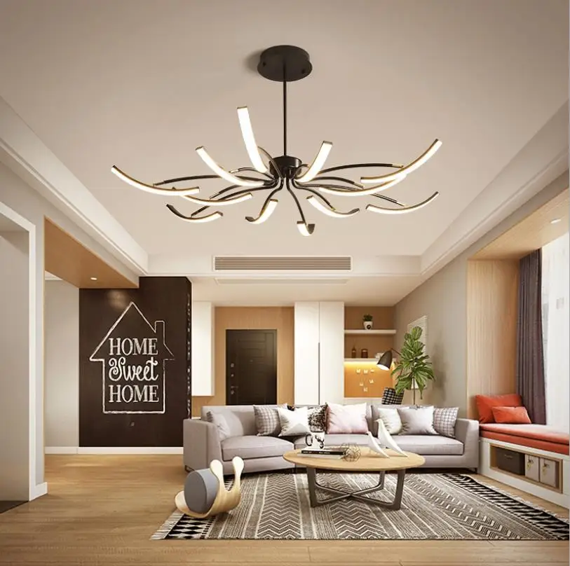 Регулируемая светодиодная потолочная лампа матовая черная/белая для гостиной