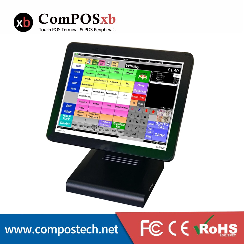 Кассовый аппарат POS-система для розничных продавцов и ресторанов черная кассовая