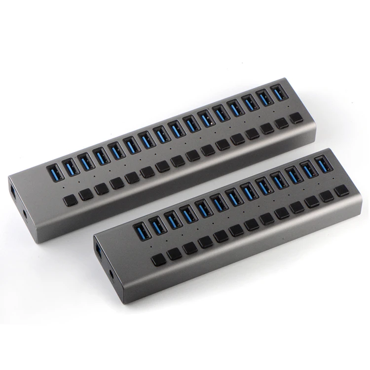 

2021 Gold supplier 5gbps power switchable multiport usb charging 16 port usb 3.0 hub for phone