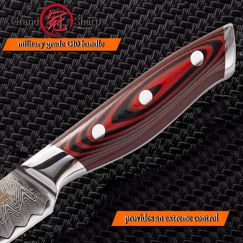 GRANDSHARP 4 шт. Набор ножей для стейка Дамасские кухонные ножи 67 слоев VG10 японские