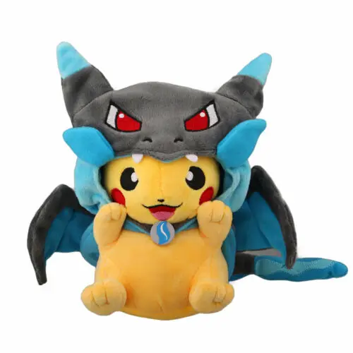 

2pcs 20cm Cosplay Mega Charizard Yellow Stuffed Animal Dolls Children Toys kids As Gift