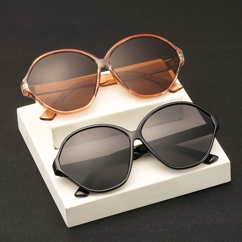 Круглая оправа из поликарбоната солнцезащитные очки для женщин модные с уклоном