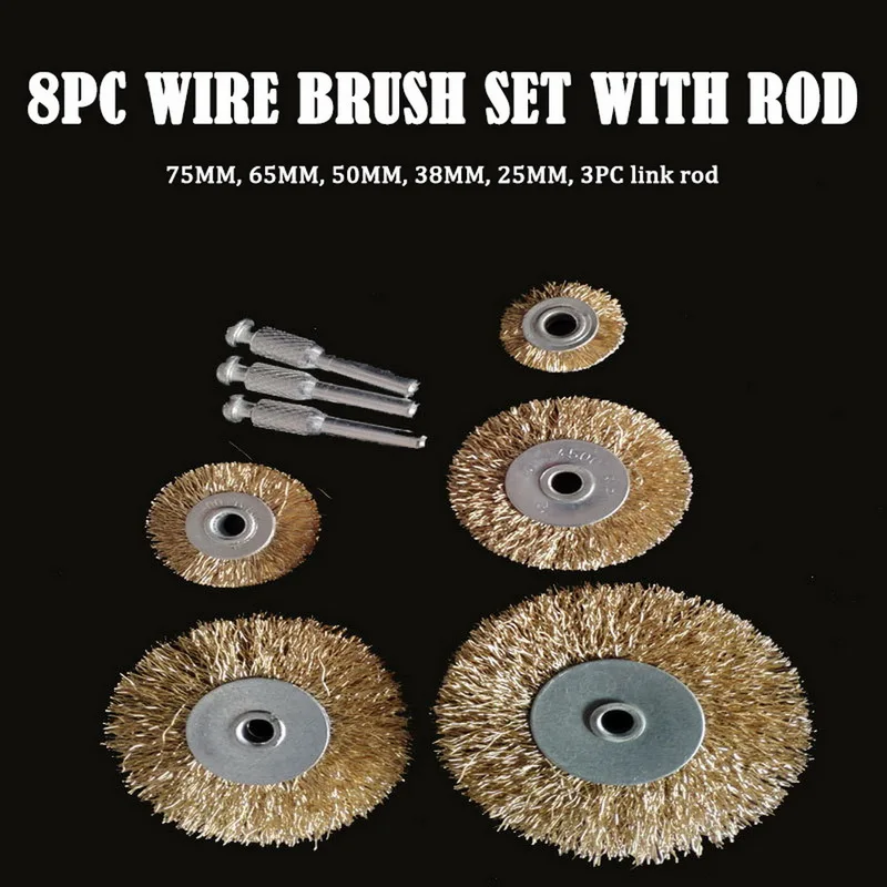 Brass Coated Wire Brush Set Drill For Removal Rust Corrosion Wheel Polishing Electric Angle Grinder Steel | Инструменты
