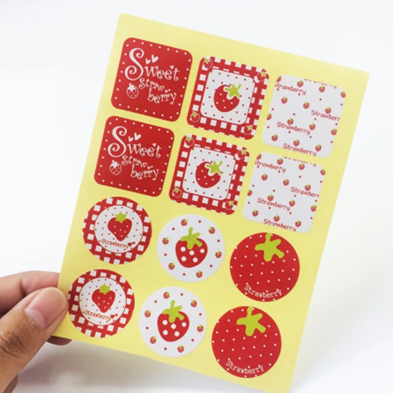 120 шт./лот серия сладкая клубника Уплотнительная наклейка для выпечки DIY упаковка
