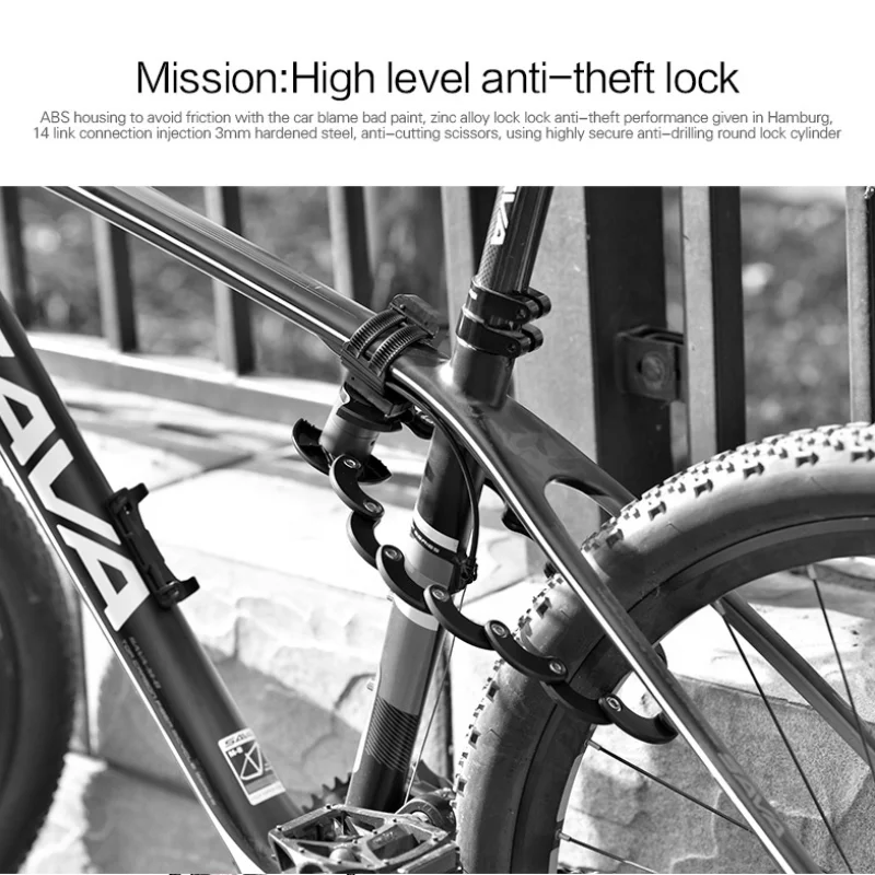 

New WHeeL UP Bike Lock Anti Theft Chain Anti Theft Foldable Bicycle Lock Cylinder Folding Cycling Lock Blocca Casco Moto Padlock