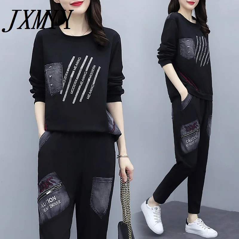 JXMYY модный телефон Свободный Повседневный Удобный джинсовый женский костюм