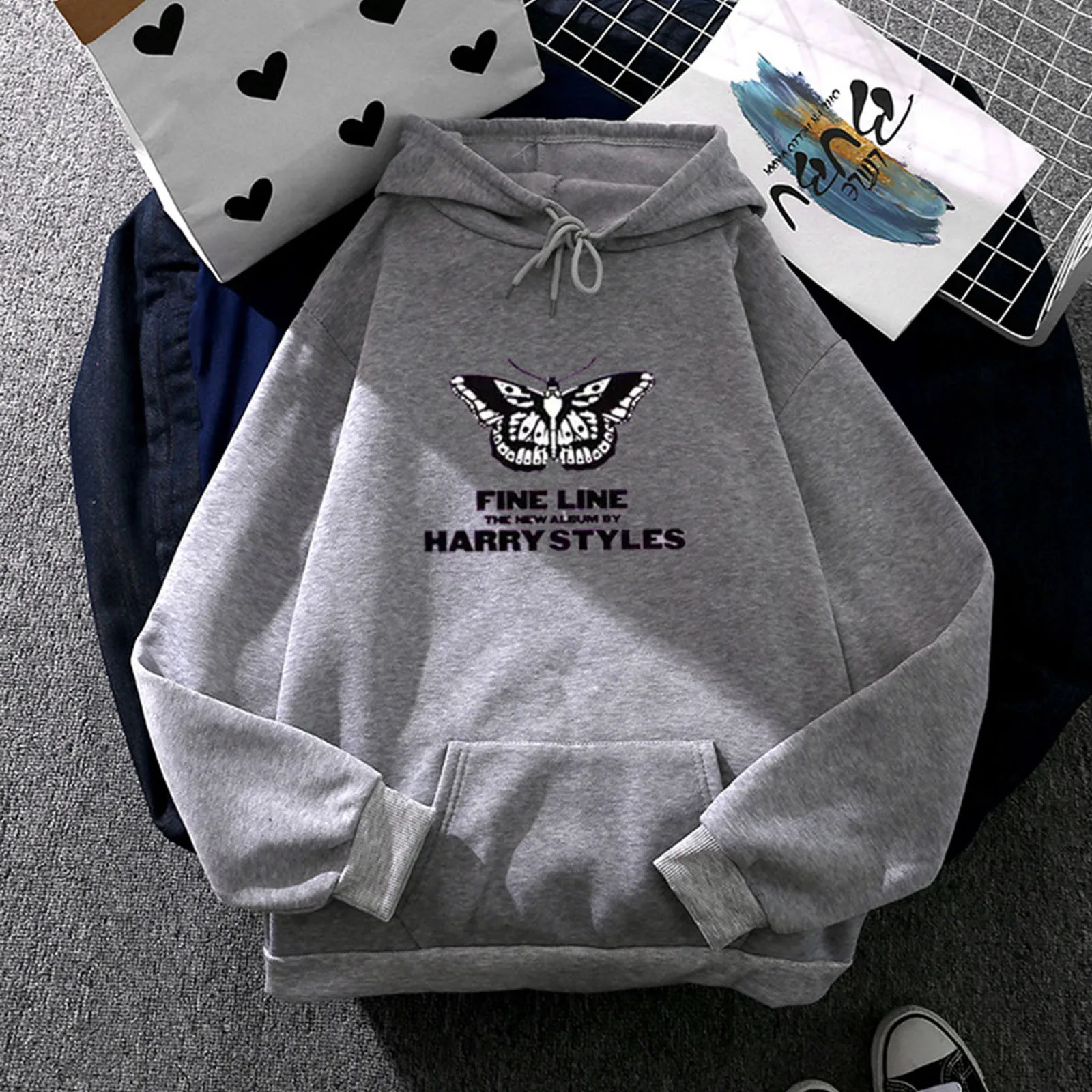 

Winter Gothic Hoodie Ladies Sweatshirt Harajuku Butterfly Print Hooded Vintage Clothes Hoodie Spring Ladies Hoodie Streetwear