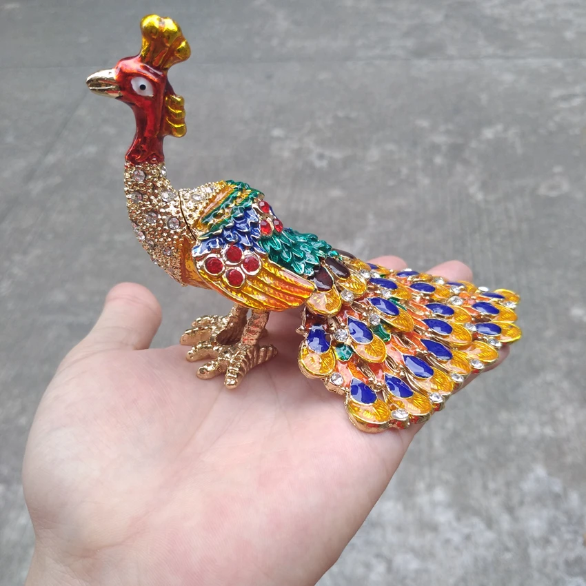 

European painting crafts, metal crafts The appearance of luxury peacock,desktop Decoration home ornaments gift(A402)