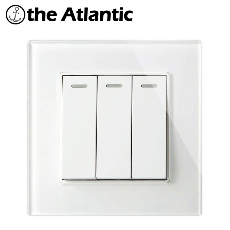 Настенный выключатель Atlectric 1 2 3 4 Gang сторонний Флуоресцентный светильник с