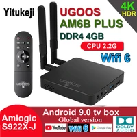 4gb ddr4 32gb 2 4g 5g wifi 6 1000m bt 4k dolby audio amlogic s922x android 9 0 tv box ugoos am6 am6b plus