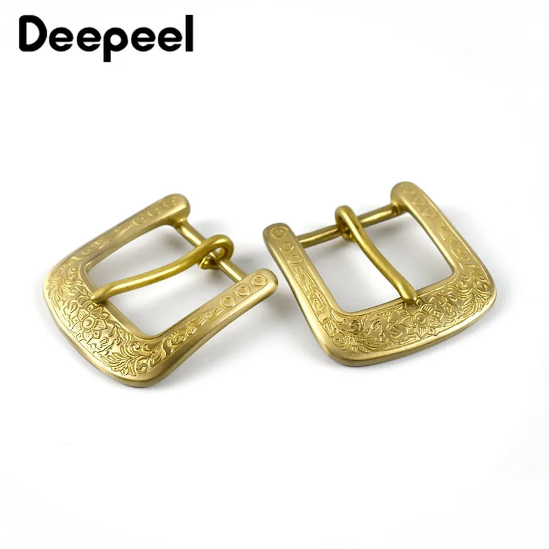 Deepeel 1 шт. 40 мм Чистая латунь медь пряжкой ремень на голову резные мужские и