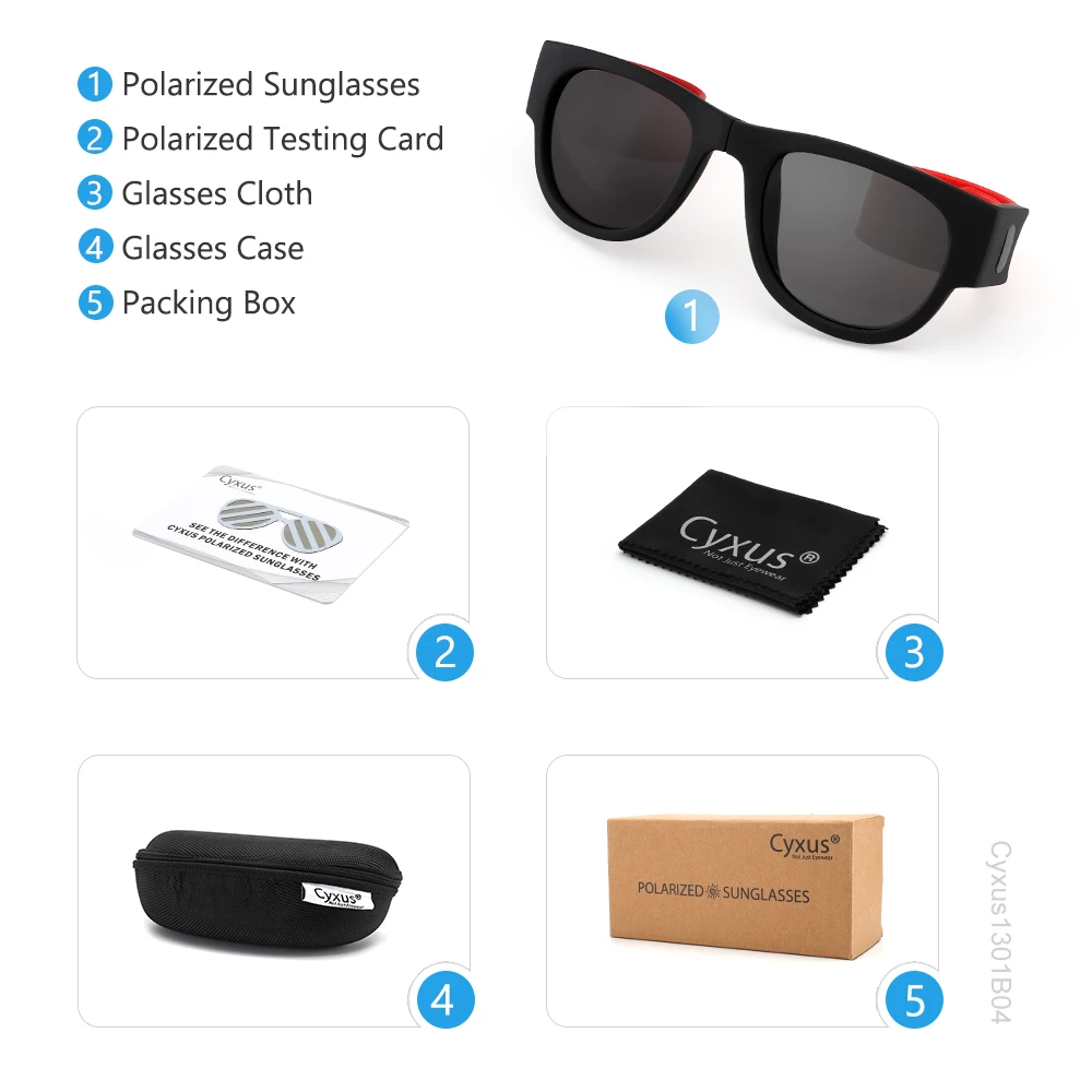 Cyxus складные поляризационные солнцезащитные очки для мужчин и женщин браслет